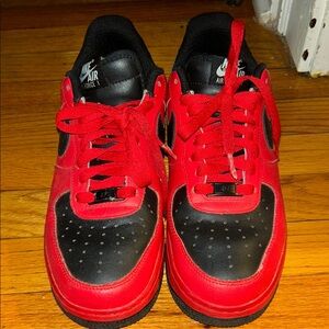 Nike Air Force 1 Red and Black Shoes